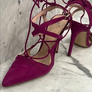 Zara Purple Lace-Up Heels with Stiletto